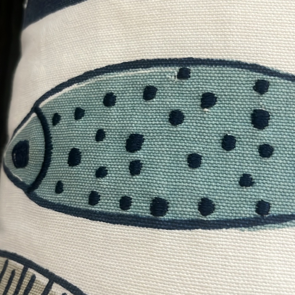 Red and Blue Fish Pattern Pillow Bedding - Picture 3 of 4